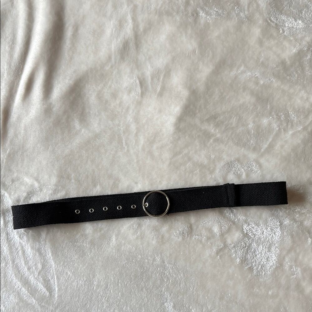 Black adjustable gothic webbing belt